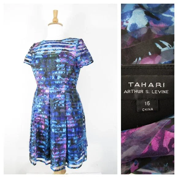 slim fit dress slacks T-Tahari Tiered Garden Dress  Elie Tahari